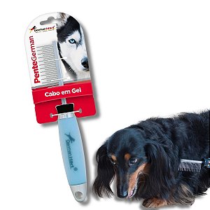 Pente Alternado Para Cães Cabo de Gel Azul Germanhart