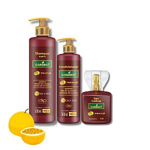 Kit Shampoo Suave Condicionador e Perfume Connect Dolce Pet Cães Gatos Maracujá