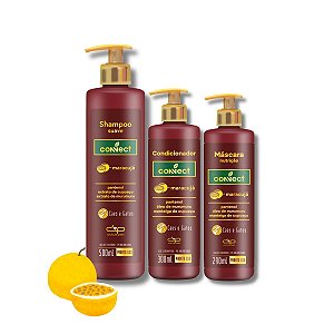 Kit Shampoo Suave Condicionador e Máscara Connect Dolce Pet Cães Gatos Maracujá