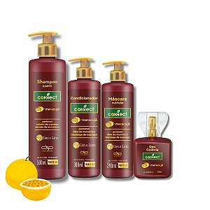 Kit Shampoo Suave Condicionador Máscara Perfume Connect Dolce Pet Cães Maracujá