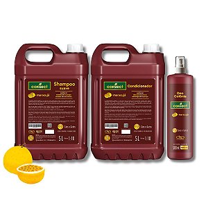 Kit Shampoo Suave Condicionador e Perfume Connect Dolce Pet Cães Maracujá 5L 1:10