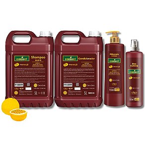Kit Shampoo Suave Condicionador PU Perfume e Máscara Connect Dolce Pet Maracujá 5L