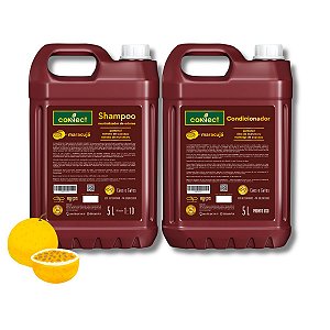 Kit Shampoo Neutralizador e Condicionador PU Connect Dolce Pet Cães Maracujá 5L