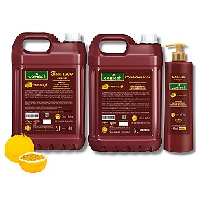 Kit Shampoo Suave Condicionador PU e Máscara Connect Dolce Pet Maracujá 5L