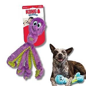 Kong Wubba Octopus Pelúcia Para Cães Com Apito Roxo G