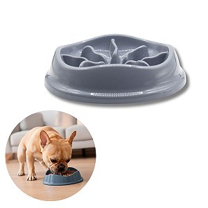 Comedouro Lento Interativo Para Cães Stark Slow 350ml Cinza