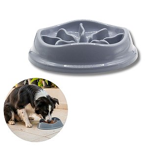 Comedouro Lento Interativo Para Cães Stark Slow 550ml Cinza