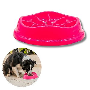 Comedouro Lento Interativo Para Cães Stark Slow 550ml Pink Neon