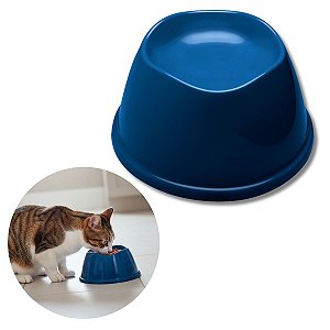 Comedouro Alto Para Cães e Gatos Stark High Azul Cobalto