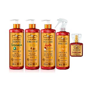 Kit Dolce Pet Shampoo Suave Condicionador Máscara Reconstrutora Banho a Seco Perfume Cereja e Avelã