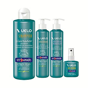 Kit Shampoo Clareador Condicionador Máscara e Perfume Sete Sensações Vuelo Cães