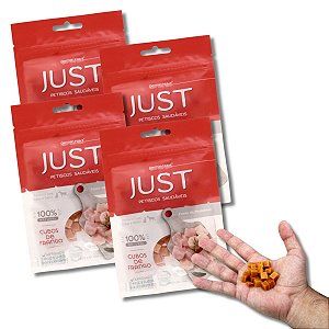 Kit 4 Just Petisco Para Cães Natural Frango em Cubos 55g