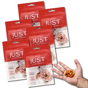 Kit 6 Just Petisco Para Cães Natural Frango em Cubos 55g
