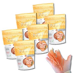 Kit 6 Just Petisco Para Cães Natural Tiras de Frango 55g
