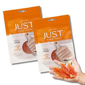 Kit 2 Just Petisco Para Cães Natural Steak de Frango 75g
