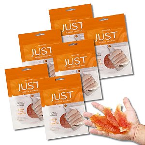 Kit 6 Just Petisco Para Cães Natural Steak de Frango 75g