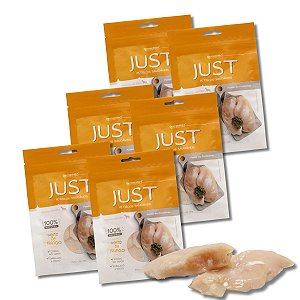 Kit 6 Just Petisco Para Cães Natural Peito de Frango Cozido no Vapor 55g