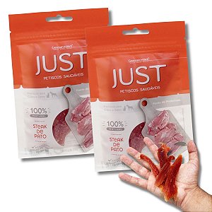 Kit 2 Just Petisco Para Cães Natural Steak de Pato 55g