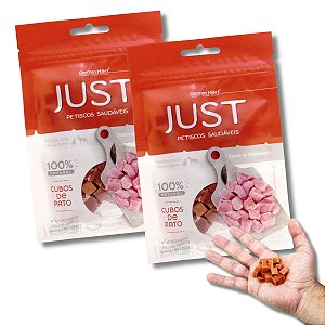 Kit 2 Just Petisco Para Cães Natural Cubos de Pato 55g