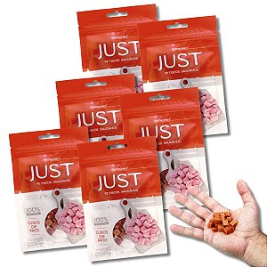 Kit 6 Just Petisco Para Cães Natural Cubos de Pato 55g