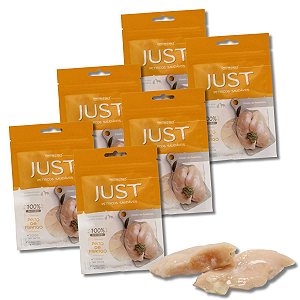 Kit 6 Just Petisco Para Cães Natural Peito de Frango Cozido no Vapor 75g