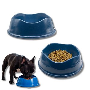 Kit Comedouro e Bebedouro Para Cães e Gatos Stark Bowl 550ml Azul Cobalto