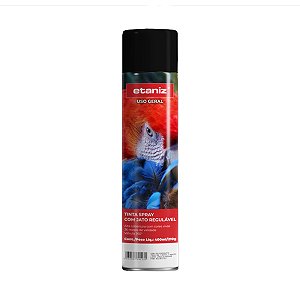 TINTA SPRAY USO GERAL PRETO BRILHANTE ETANIZ 400ML/210G (6)