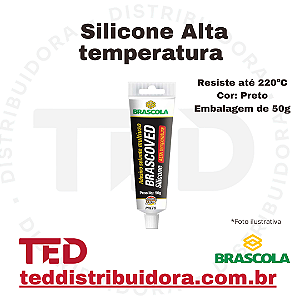 SILICONE ALTA TEMPERATURA PRETO 50G BRASCOLA
