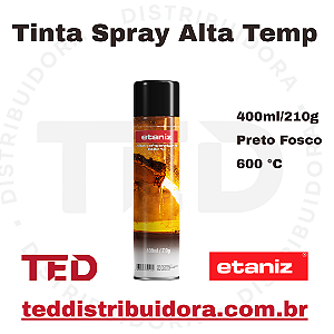 TINTA SPRAY ALTA TEMP PRETO FOSCO ETANIZ 400ML/210G