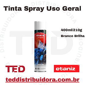 TINTA SPRAY USO GERAL BRANCO BRIL ETANIZ 400ML/210G
