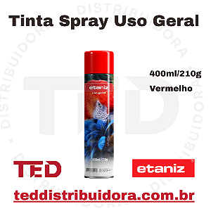 TINTA SPRAY USO GERAL VERMELHA ETANIZ 400ML/210G