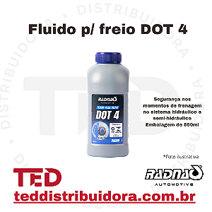 FLUIDO PARA FREIO DOT 4 RADNAQ 500ML
