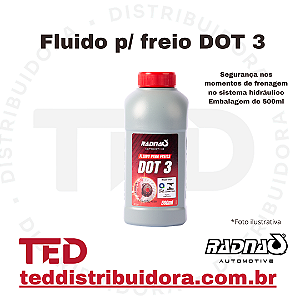 FLUIDO PARA FREIO DOT 3 RADNAQ 500ML