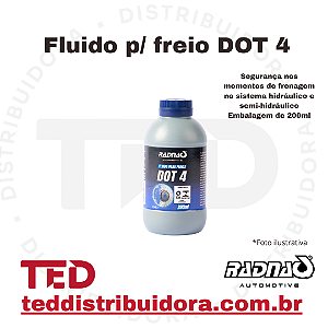 FLUIDO PARA FREIO DOT 4 RADNAQ 200ML