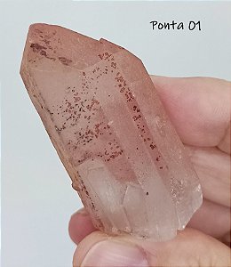 Ponta de Cristal com Incrustação de Goethita