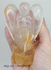 5 Opções Anjo Lapidado de Quartzo Hematóide