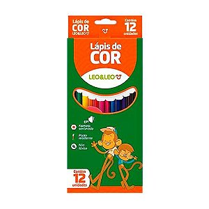 LÁPIS 12 CORES REDONDO FLEX LEOELEO