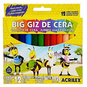 GIZ DE CERA BIG 12 CORES  ACRILEX