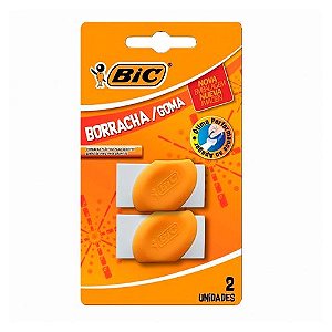 BORRACHA BRANCA COM CAPA PLASTICA C/2 UN BLISTER BIC