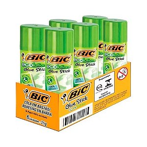 COLA BASTAO STICK ECOLUTIONS 21GR C/6 UN BIC