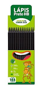 LAPIS GRAFITE HB RESINA ECOLOGICO SEXTAVADO CAIXA COM 144 UNIDADES LEOELEO