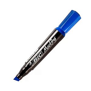 MARCADOR PERMANENTE MARKING RECARREGAVEL PONTA CHANFRADA 1.5 A 3.0MM AZUL C/12 BIC