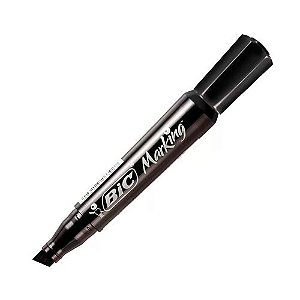 MARCADOR PERMANENTE MARKING RECARREGAVEL PONTA CHANFRADA 1.5 A 3.0MM PRETO C/12 BIC