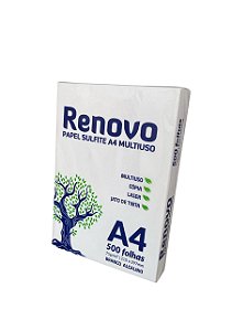 PAPEL SULFITE A4 75GR 210X297MM COM 500 FLS CX C/ 10 RESMA RENOVO