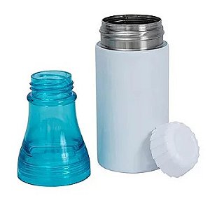 Garrafa 2 Em 1 Branca Com Tampa Rosa ou Azul 500ml Para Sublimação
