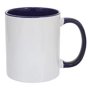 Canecas de Cerâmica Branca Com Interior/Alça Azul Violeta Para Sublimação 325ml