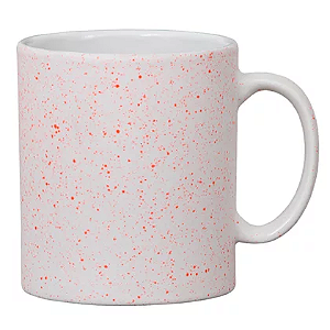 Canecas de Cerâmica Splash Para Sublimação Branca Com Laranja Neon Fosca 310ml