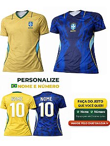 Camiseta Brasil 2026 Azul e Amarelo | Estilo Copa | Leve e Confortável