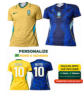 Camiseta Brasil 2026 Azul e Amarelo | Estilo Copa | Leve e Confortável | Dry Fit c/ Elastano