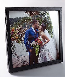 QUADRO DECORATIVO EM MDF COM FOTO + VIDRO 30X30CM